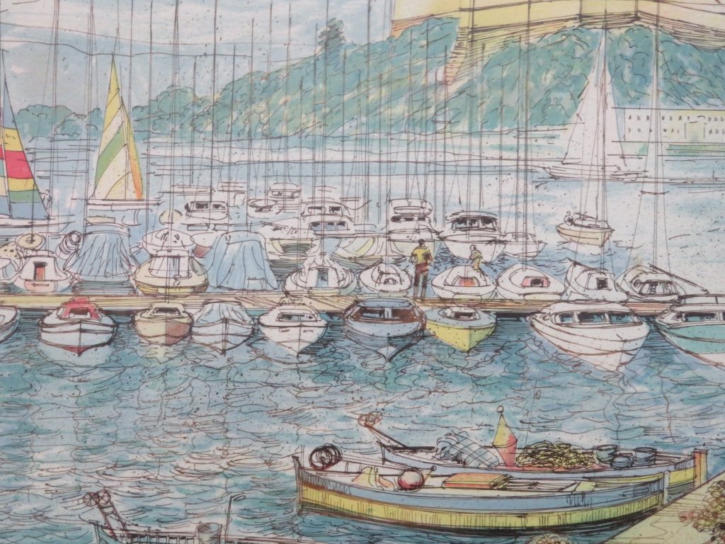 版画（リトグラフ）】ロルフ・ラルフスキー 「ヨットの桟橋」を買取り ...