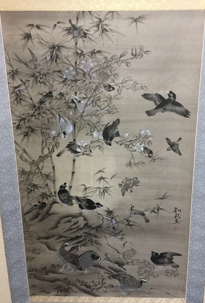 【中国骨董その他】中国軸　四季花鳥群図を買取り致しました。