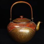 【水注薬缶】松栄堂 毛織銅鎚痕 薬缶を買取り致しました。