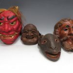 【面】木工芸 お面「鬼・大黒天・羊」を買取り致しました。