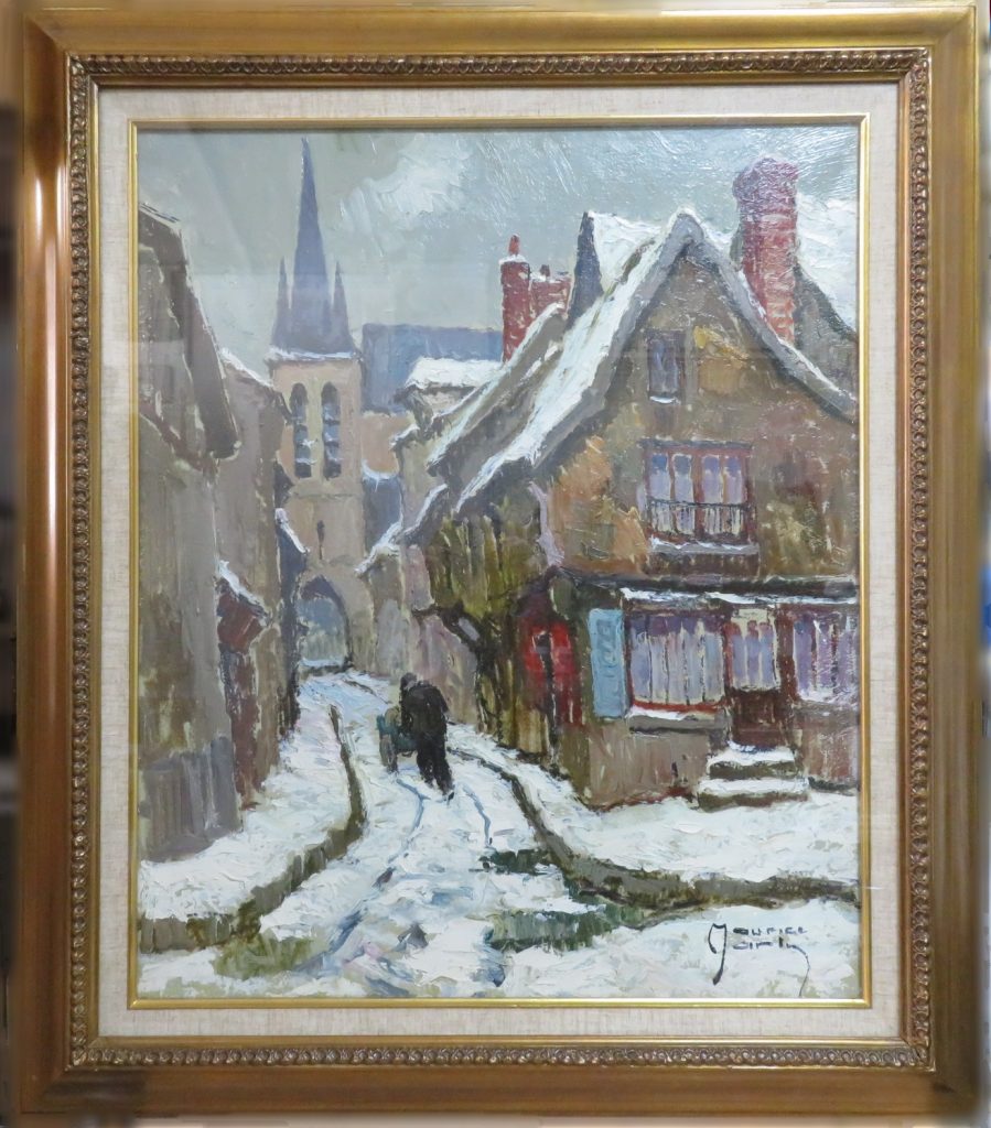【油彩画（海外）】モーリス・マルタン「雪の道」を買取り致しました。