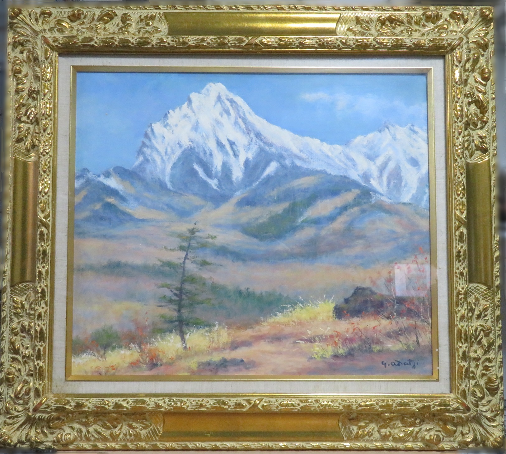 【油彩画（日本）】足立源一郎「春の八ヶ岳」を買取り致しました