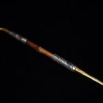 【煙管】一正 刻 村田煙管 「金吸口金頭鶴刻竹持手銀製煙管」を買取り致しました。