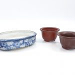 【骨董品 その他】在銘 「盆栽漢染付鉢など三点」を買取り致しました。