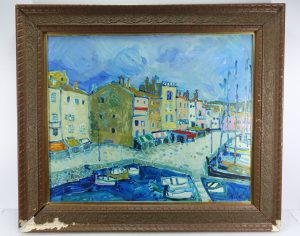【絵画・油彩画】アイズピリ「サントロペの港」を買取り致しました。